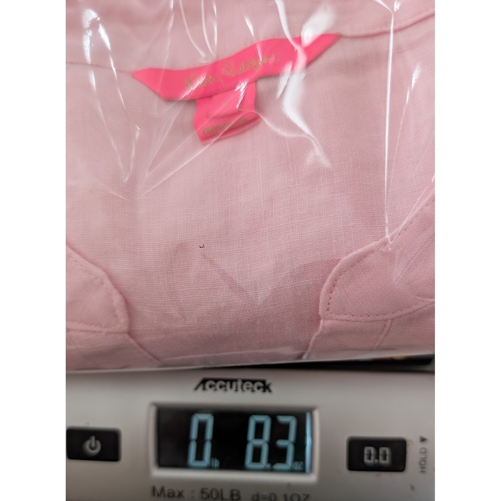 Lilly Pulitzer Bekah 100% Linen Pink Blouse Top Sz Small - Picture 12 of 12